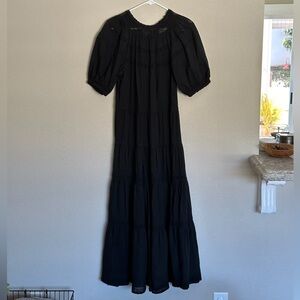 The Great black lace detailed maxi dress